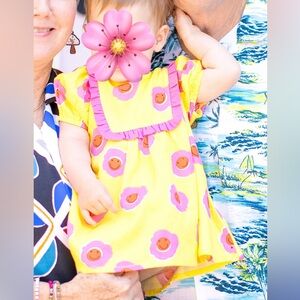 Stella McCartney Kids yellow and pink flower dress